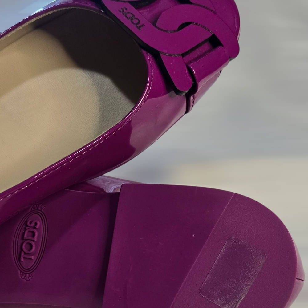 💎Tod's Women's Pink Patent Leather Ballet Flats💎 NEW WITHOUT BOX - Picture 12 of 13
